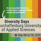 Banner mit Längsstreifen in Regenbogenfarben mit den textlichen Infos zu den Diversity Days