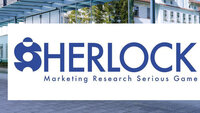 Logo Projekt Sherlock vor Foto von Glasfassade eine TH-Gebäudes mit Spiegelung